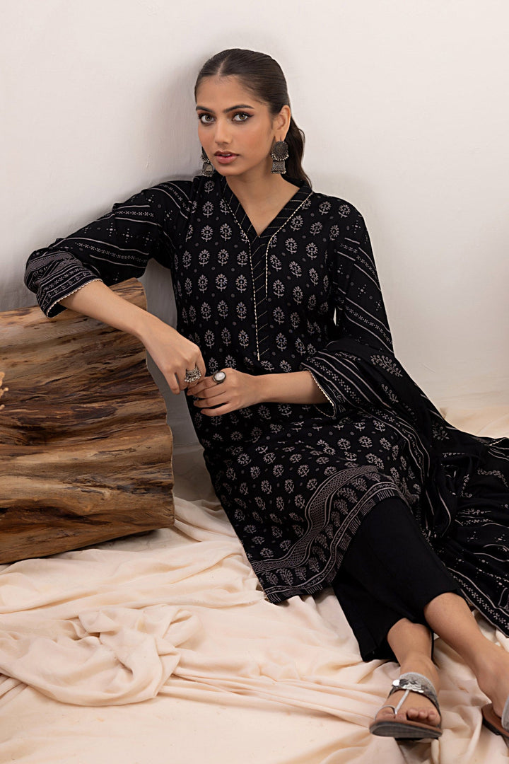 Winter Pashmina Print Suit - Lakhany 3-Piece (LG-0049-C)