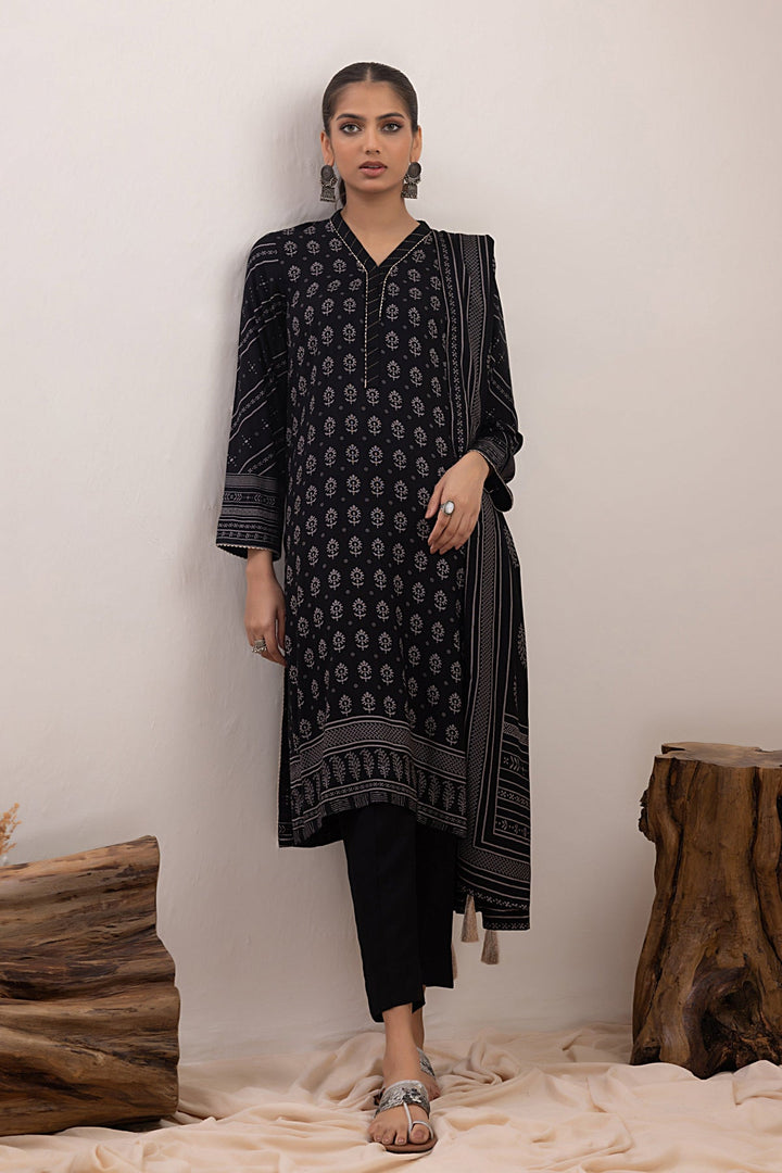 Winter Pashmina Print Suit - Lakhany 3-Piece (LG-0049-C)