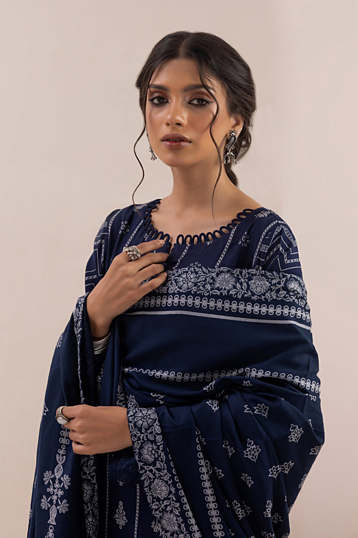 Winter Pashmina Print Suit - Lakhany 3-Piece (LG-AM-0050-A)