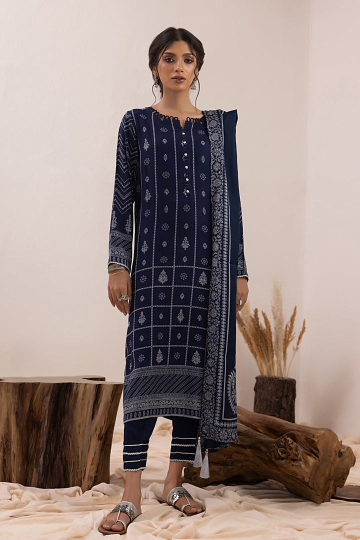 Winter Pashmina Print Suit - Lakhany 3-Piece (LG-AM-0050-A)