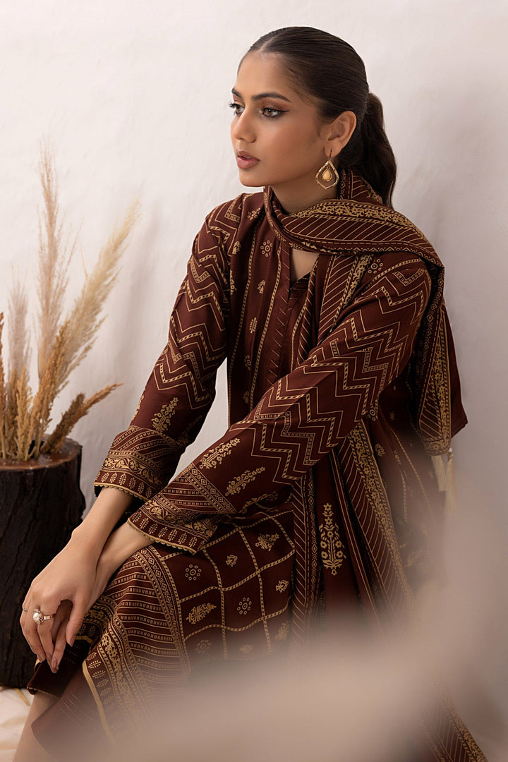 Winter Pashmina Print Suit - Lakhany 3-Piece (LG-AM-0050-C)