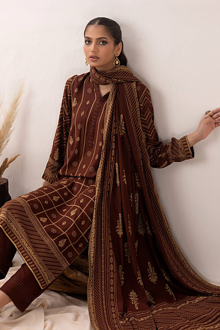 Winter Pashmina Print Suit - Lakhany 3-Piece (LG-AM-0050-C)