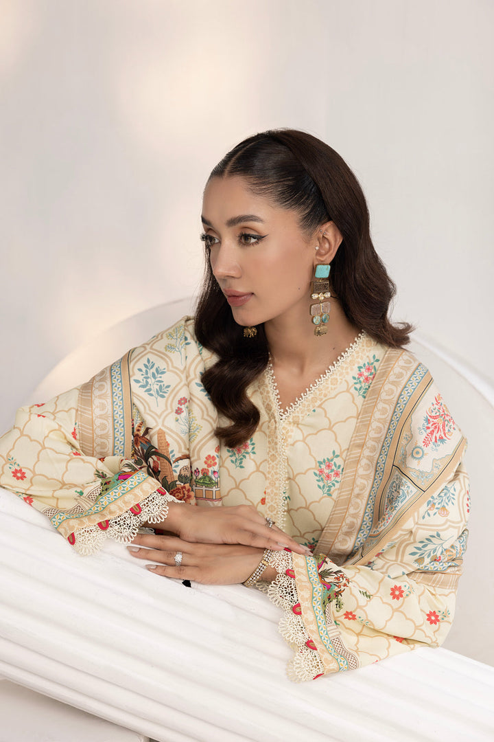 Lakhany 03 Piece Unstitched Printed Cottel Suit - LG-IZ-0240