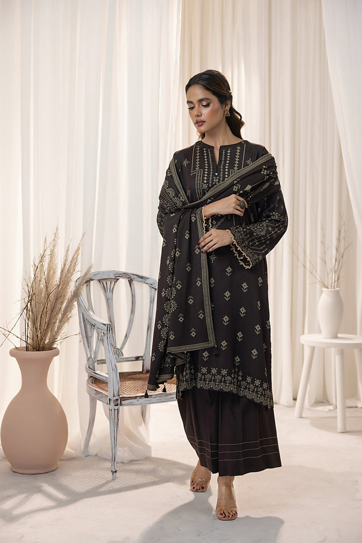 Lakhany 03 Piece Unstitched Cashmi Wool Printed Suit - LG-RL-0127-B