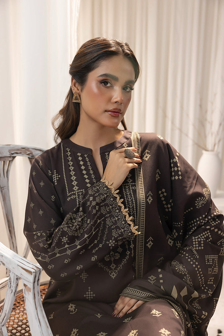 Lakhany 03 Piece Unstitched Cashmi Wool Printed Suit - LG-RL-0127-B