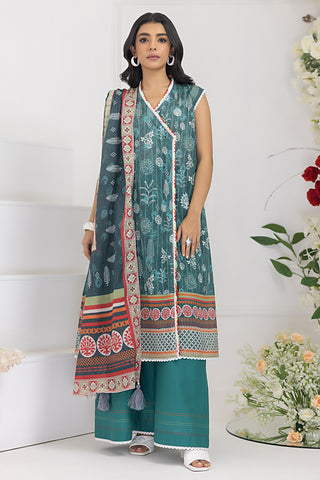 LAKHANY 03 PIECE UNSTITCHED KOMAL PRINTED LAWN SUIT - LG-RM-0002-A