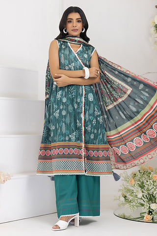 LAKHANY 03 PIECE UNSTITCHED KOMAL PRINTED LAWN SUIT - LG-RM-0002-A