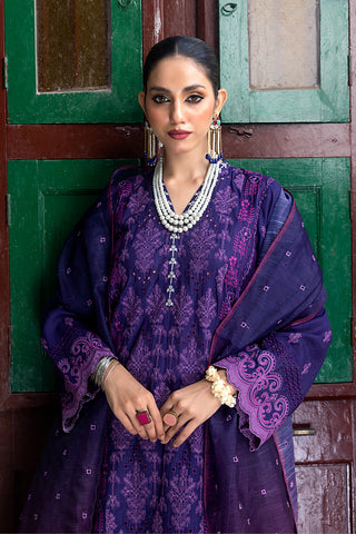 LAKHANY 03 PIECE UNSTITCHED FANCY DYED EMBROIDERED SLUB SUIT - LG-SA-0089