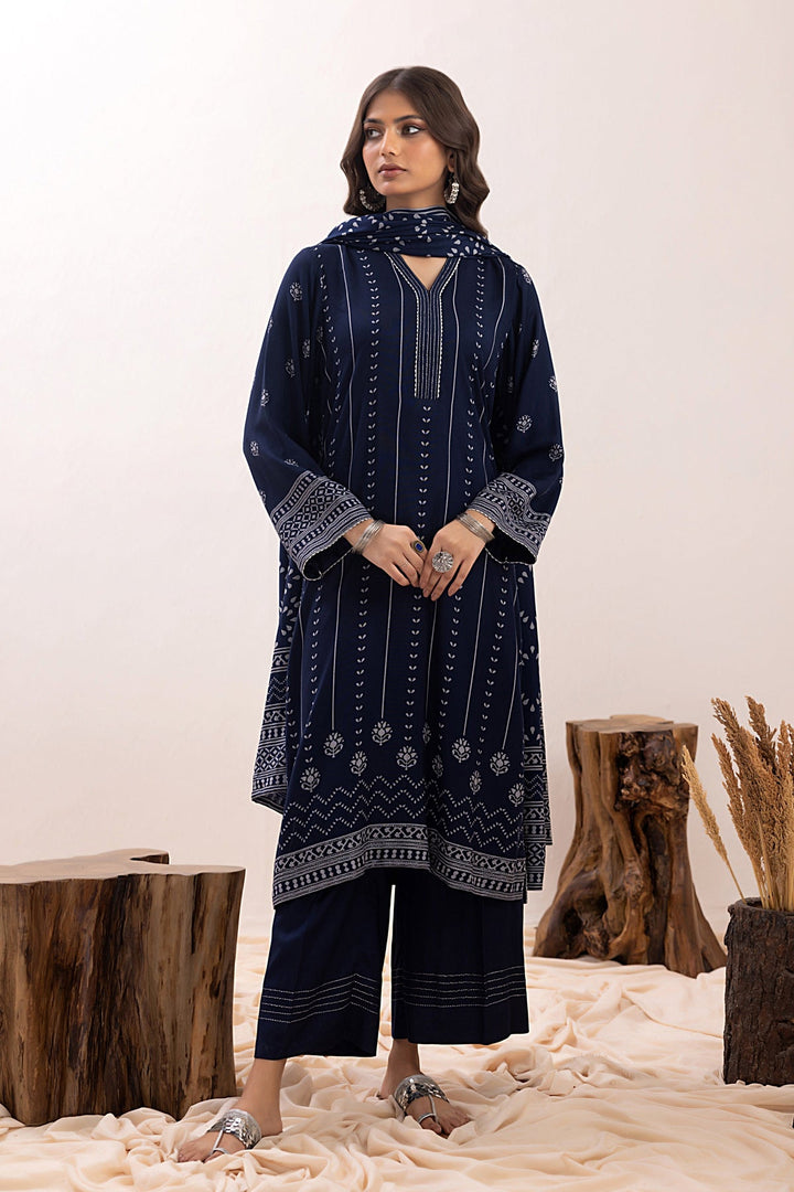 Winter Pashmina Print Suit - Lakhany 3-Piece (LG-SR-0148-A)