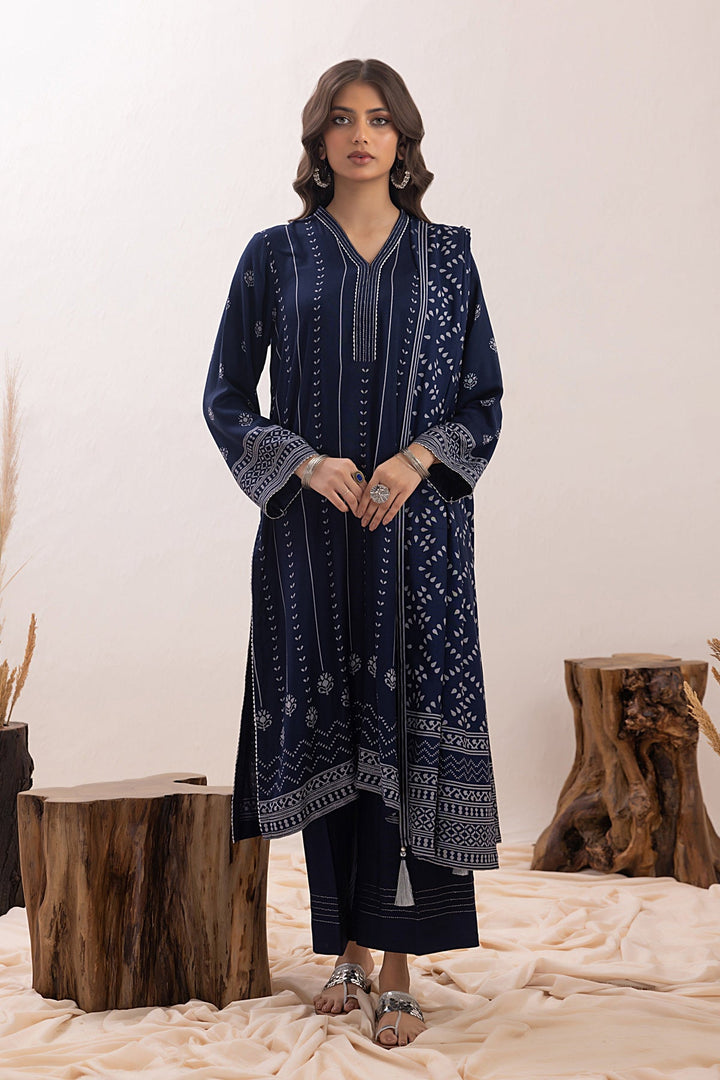 Winter Pashmina Print Suit - Lakhany 3-Piece (LG-SR-0148-A)