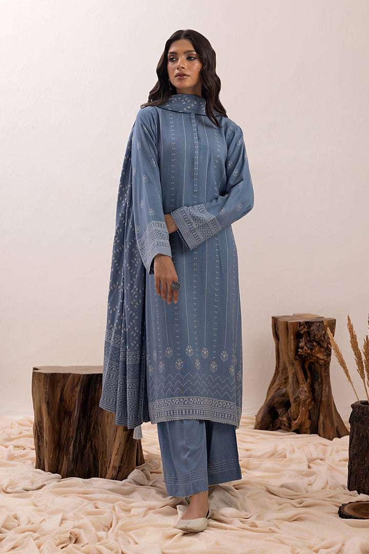 Winter Pashmina Print Suit - Lakhany 3-Piece (LG-0148-B)