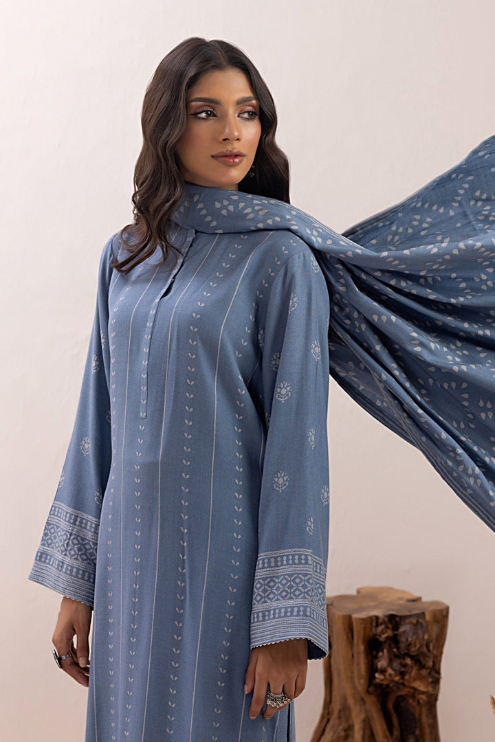 Winter Pashmina Print Suit - Lakhany 3-Piece (LG-0148-B)