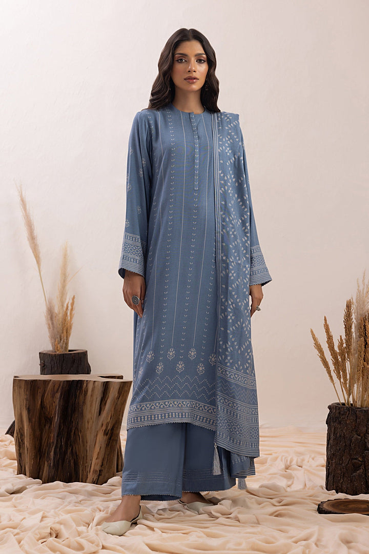 Winter Pashmina Print Suit - Lakhany 3-Piece (LG-0148-B)