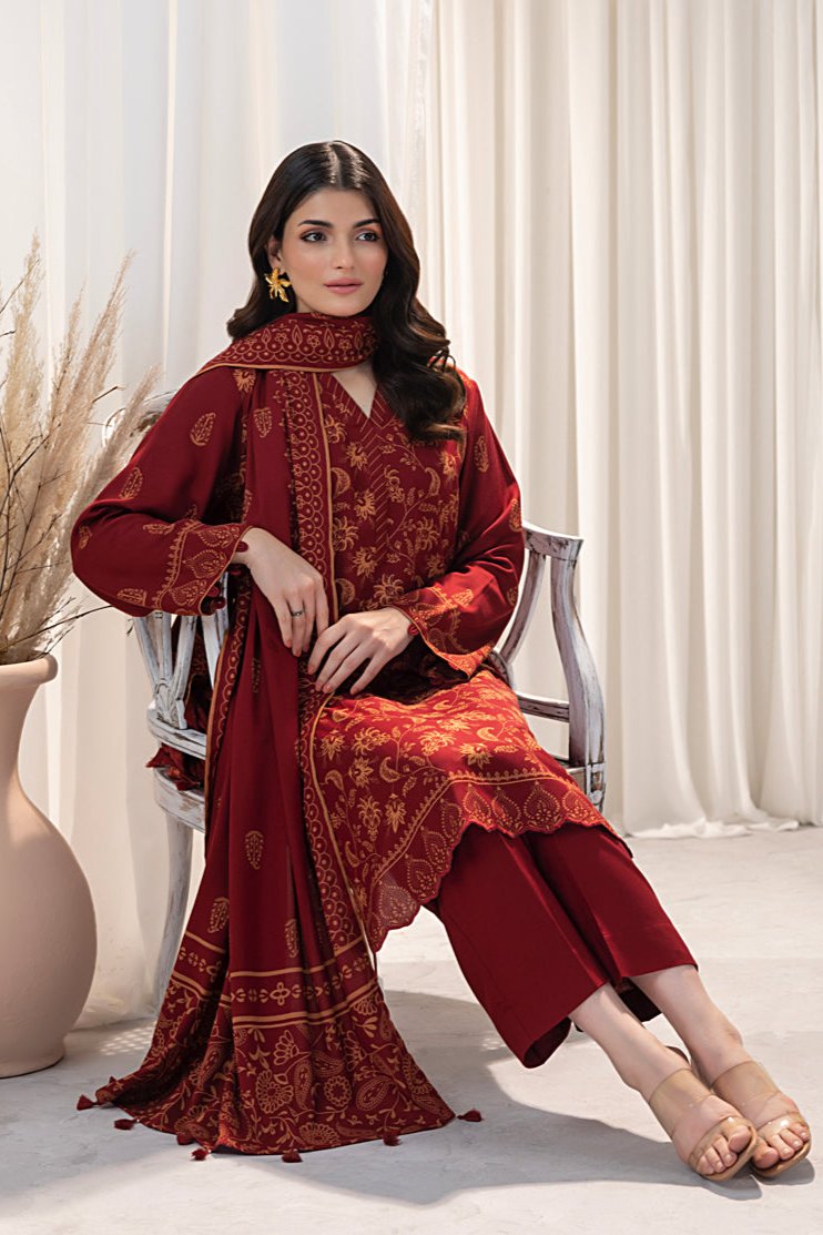 Lakhany 03 Piece Unstitched Cashmi Wool Printed Suit - LG-UB-0095-A