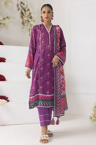 LAKHANY 03 PIECE UNSTITCHED KOMAL PRINTED LAWN SUIT - LG-ZH-0081-B