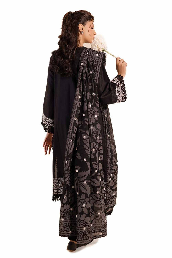 GUL AHMED 3PC UNSTITCHED EMBROIDERED LAWN SUIT WITH MIRROR WORK LACQUER PRINTED PAPER COTTON DUPATTA PC-42016