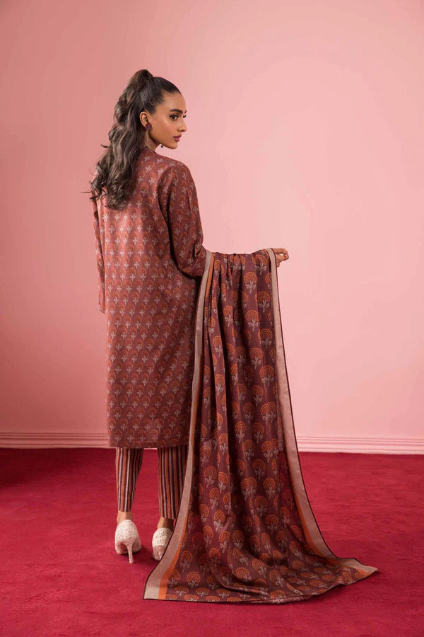 NISHAT 3 Piece - Printed Embroidered Suit - PW23-341