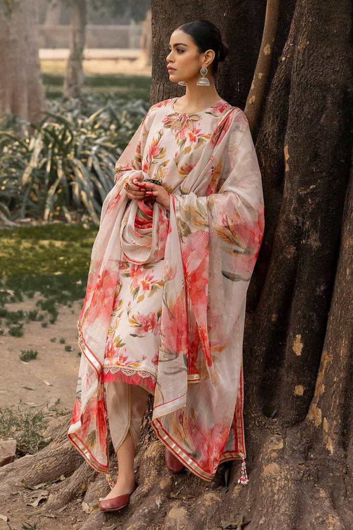 GUL AHMED 3PC UNSTITCHED PRINTED LAWN SUIT WITH LUREX CHIFFON DUPATTA SP-42010