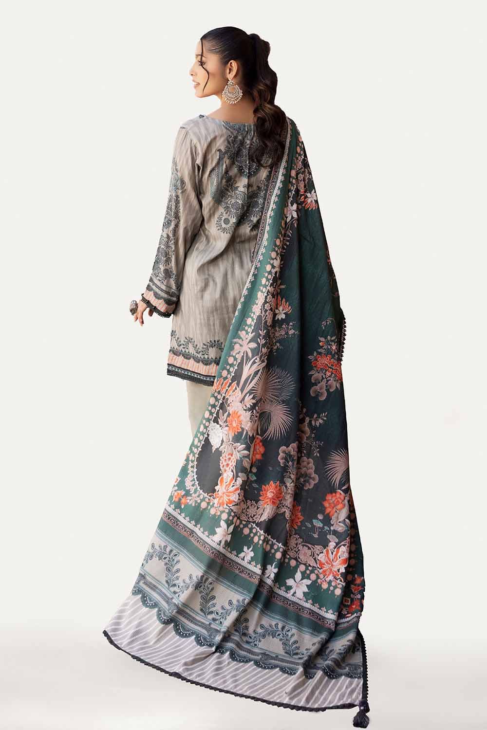 GUL AHMED 3PC UNSTITCHED PRINTED LAWN SUIT WITH WOVEN STRIPE DUPATTA SP-42039