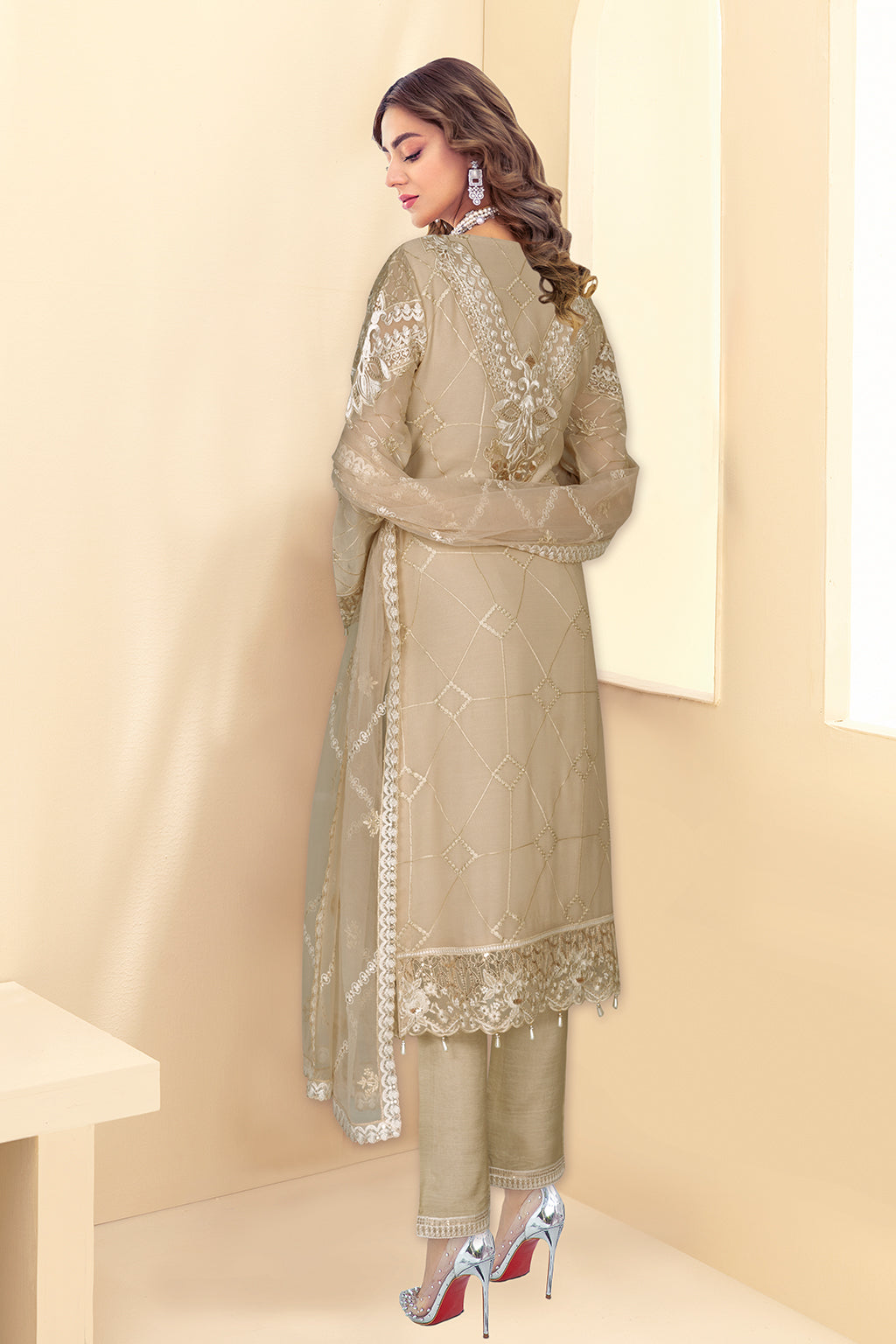 Ramsha Embroidered Chiffon  3Pc Suit K-101