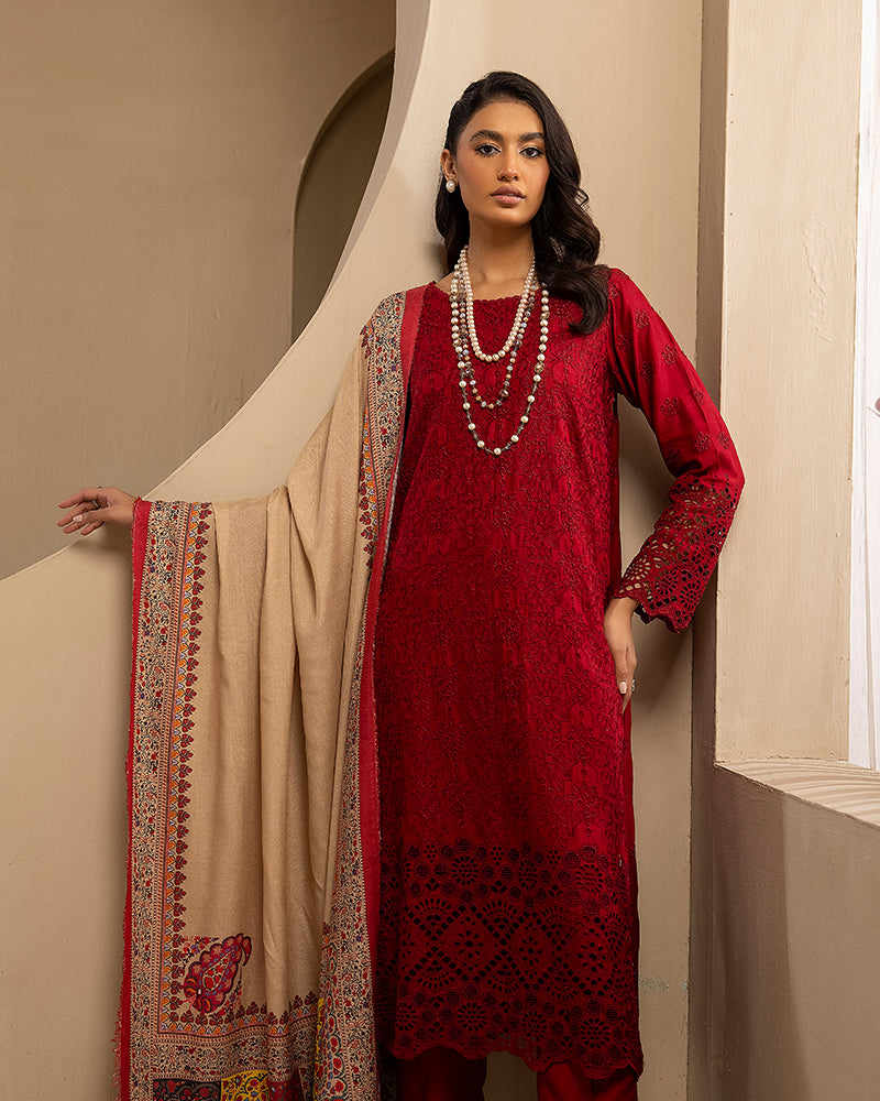 TWILL EMBROIRDERED CHIKANKARI PRET KD 167