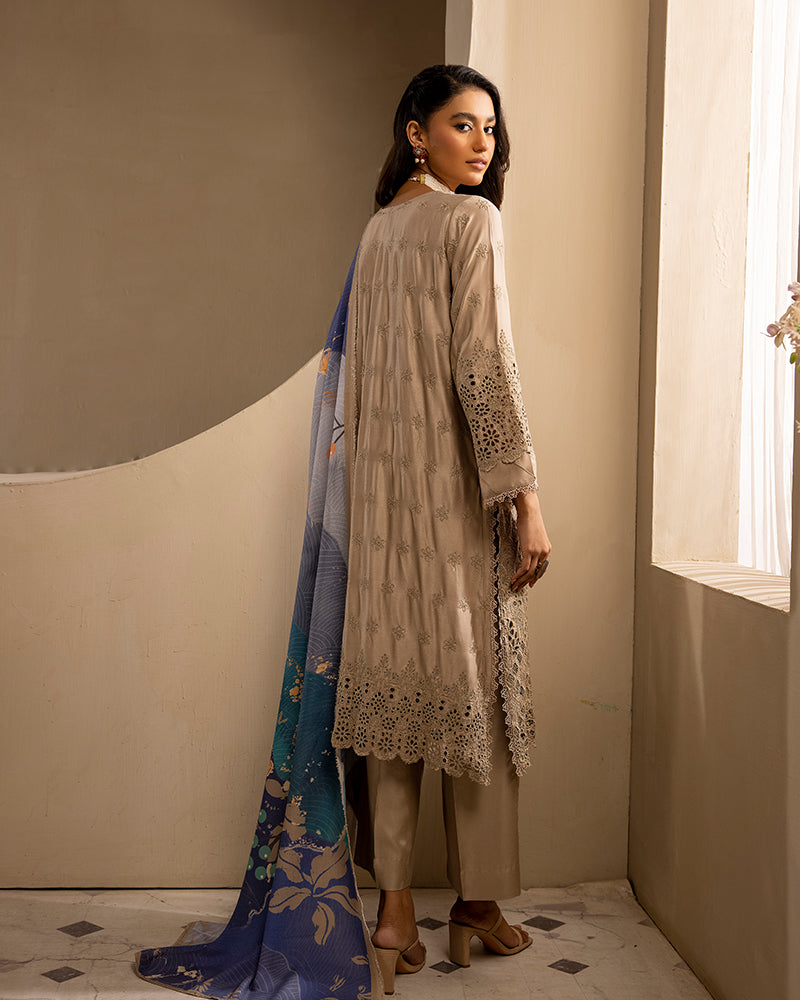 Twill Embroirdered Chikankari Pret KD D166