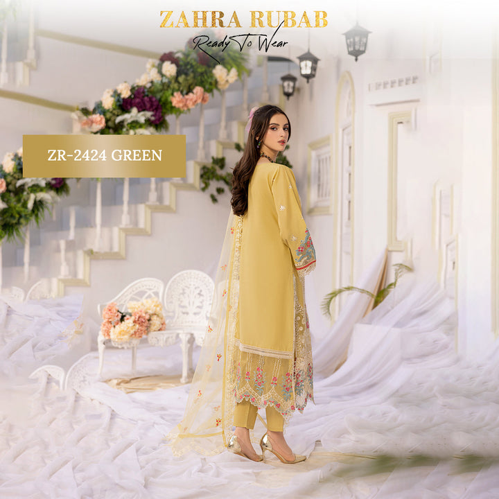 ZAHRA RUBAB 3 PIECE READYMADE CHIKAN KAARI ZR-2424