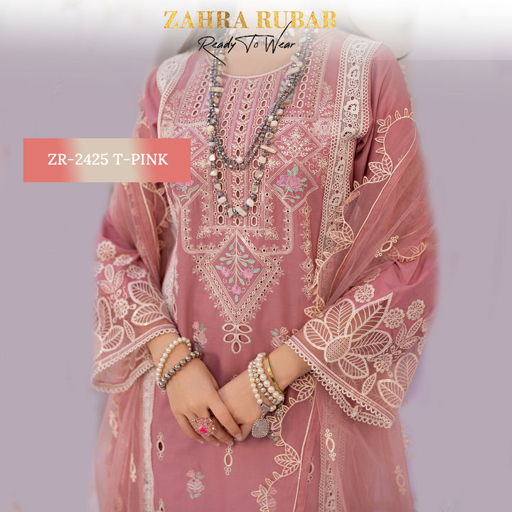 ZAHRA RUBAB 3 PIECE READYMADE CHIKAN KAARI ZR-2425