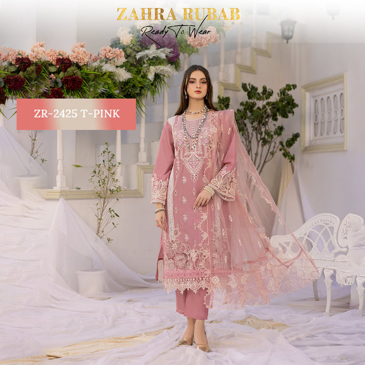 ZAHRA RUBAB 3 PIECE READYMADE CHIKAN KAARI ZR-2425