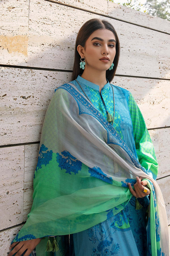 CHARIZMA - 3 PIECE EMBROIDERED LAWN COLLECTION Blue