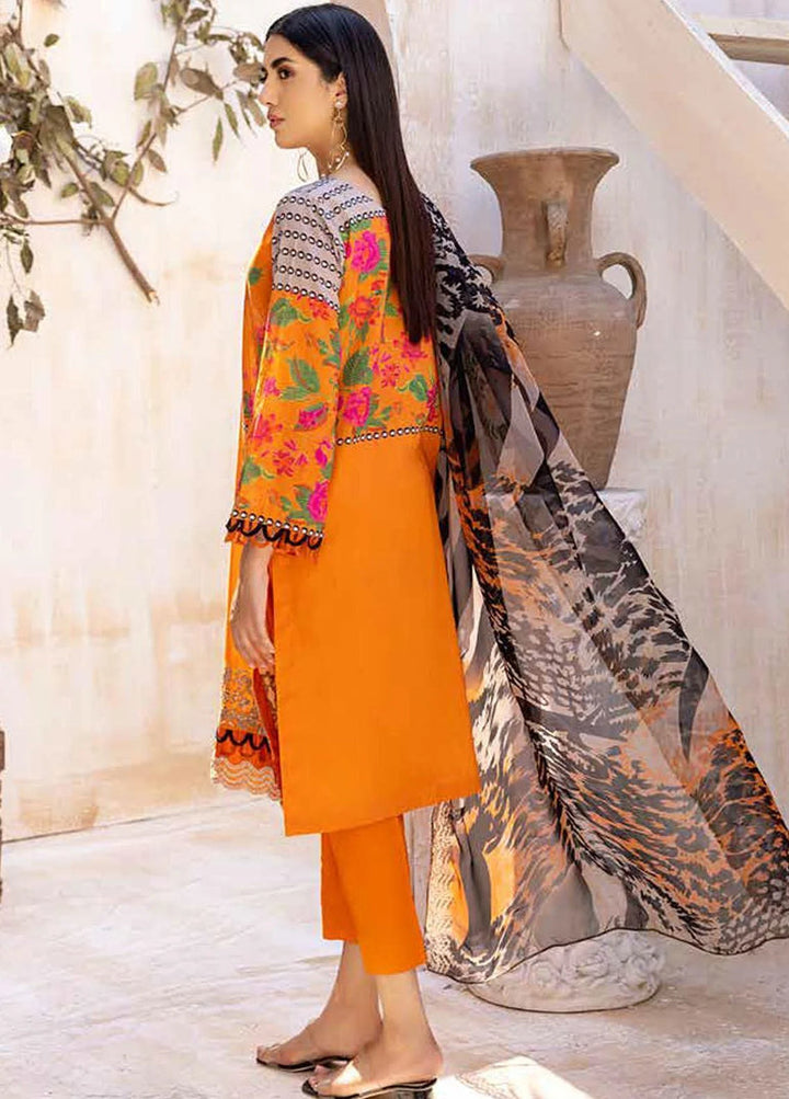 CHARIZMA - 3 PIECE EMBROIDERED LAWN COLLECTION Orange