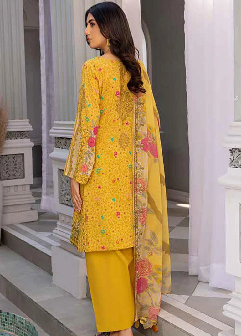 Yellow Embroidered Lawn Collection - Charizma 3 Piece