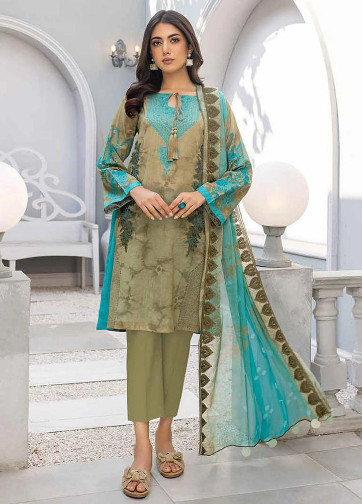 CHARIZMA - 3 PIECE EMBROIDERED LAWN COLLECTION Light Green