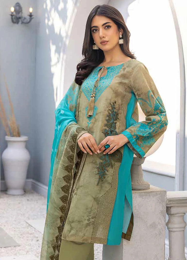 CHARIZMA - 3 PIECE EMBROIDERED LAWN COLLECTION Light Green