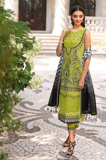 GUL AHMED 3PC Embroidered Lawn Unstitched Printed Suit CL-32038