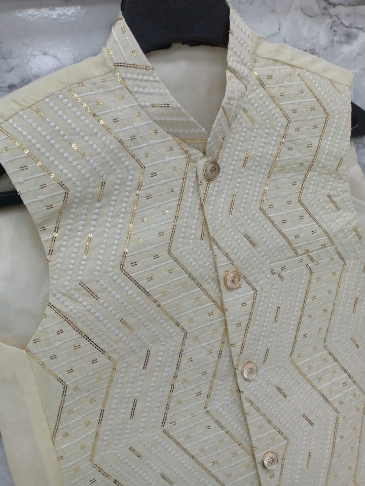 Men's Cream Fancy Waistcoat