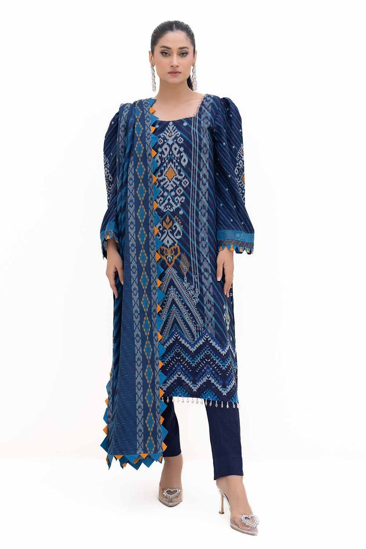 3PC GUL AHMED WINTER COLLECTION Unstitched Printed Dhanak Suit DH-42003