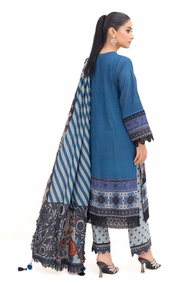 3PC GUL AHMED WINTER COLLECTION Unstitched Printed Dhanak Suit DH-42009