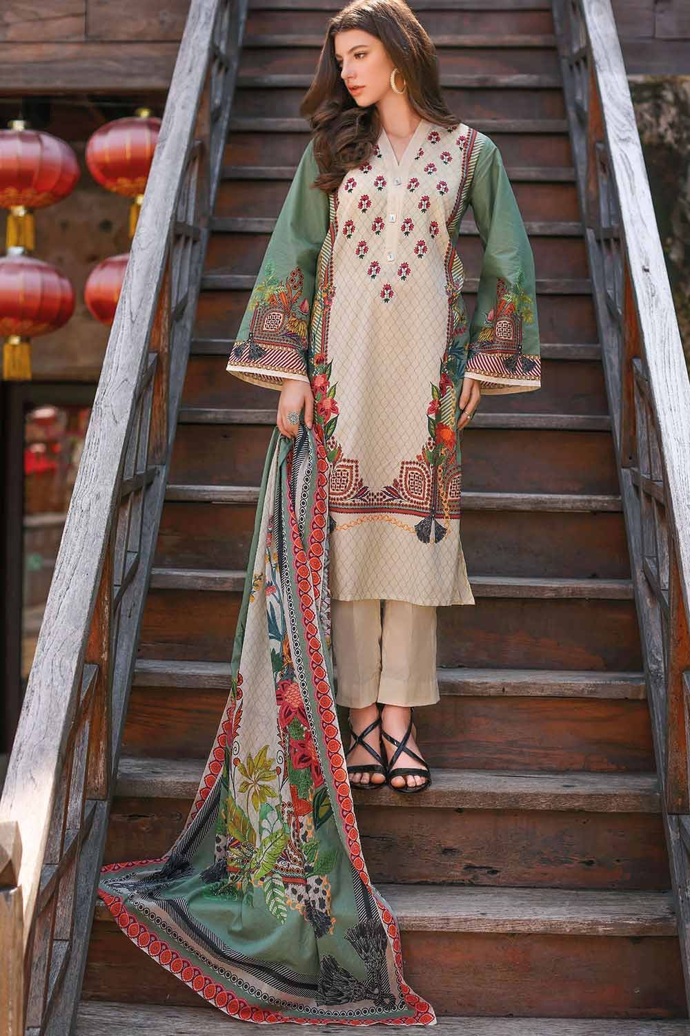 GUL AHMED 3PC Lawn Unstitched Digital Printed Suit CL-32175