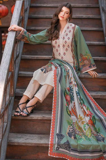 GUL AHMED 3PC Lawn Unstitched Digital Printed Suit CL-32175