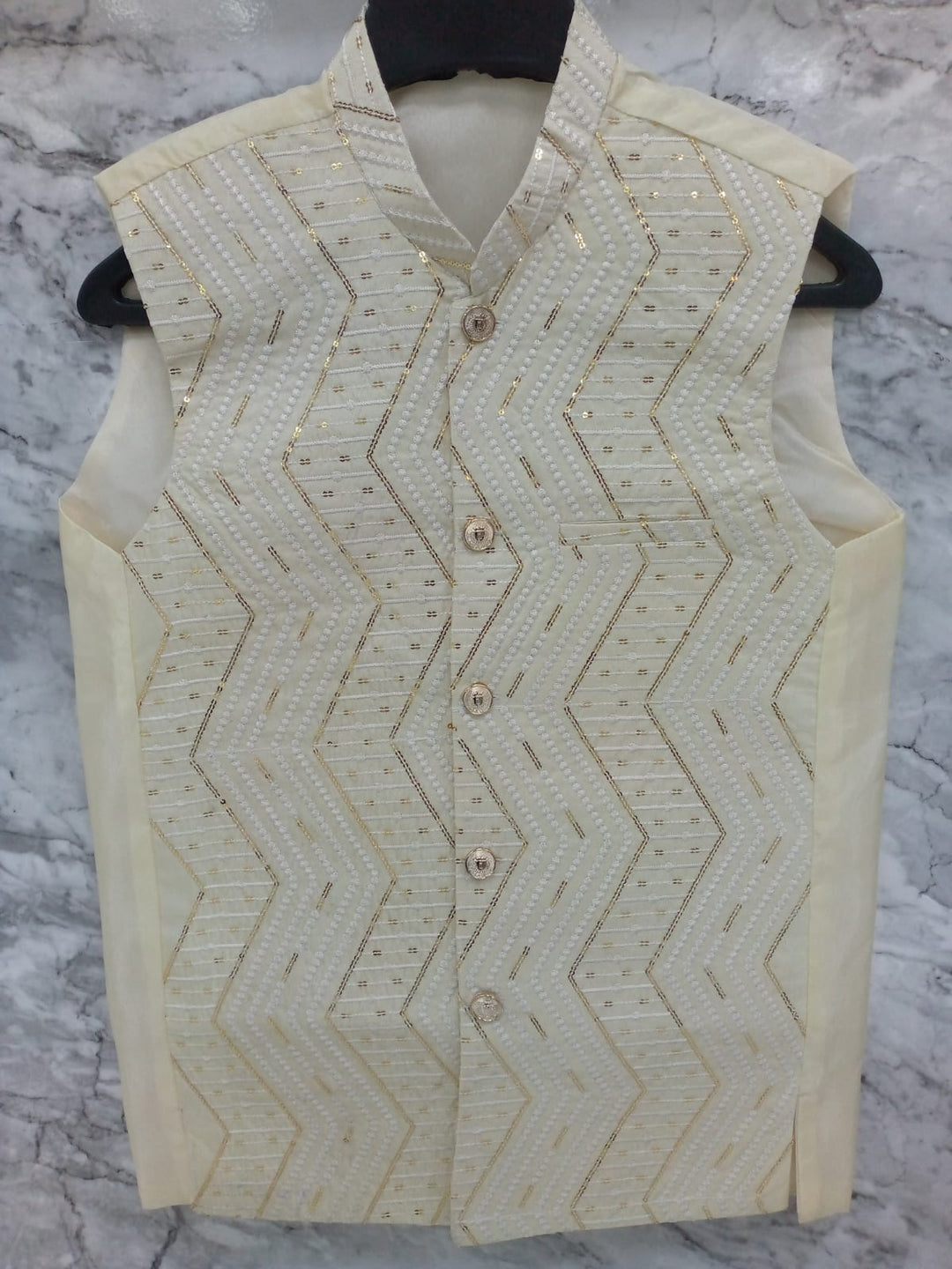 Men's Cream Fancy Waistcoat