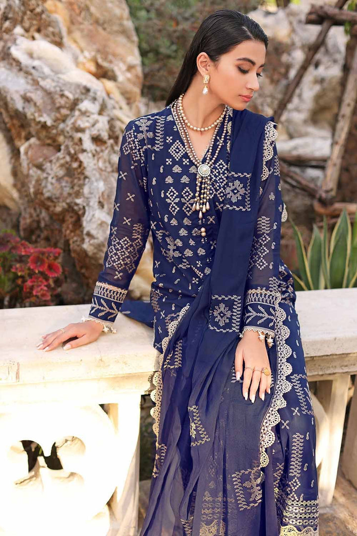 3PC Embroidered Swiss Voile Unstitched Suit With Embroidered Chiffon Dupatta LSV-32010