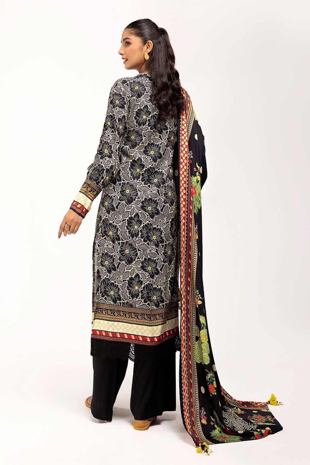 3PC GUL AHMED WINTER COLLECTION Unstitched Printed Linen Suit LT-42001