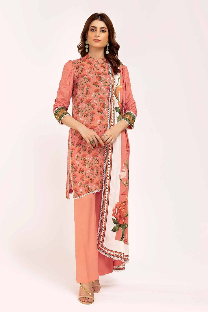 3PC GUL AHMED WINTER COLLECTION Unstitched Printed Linen Suit LT-42009