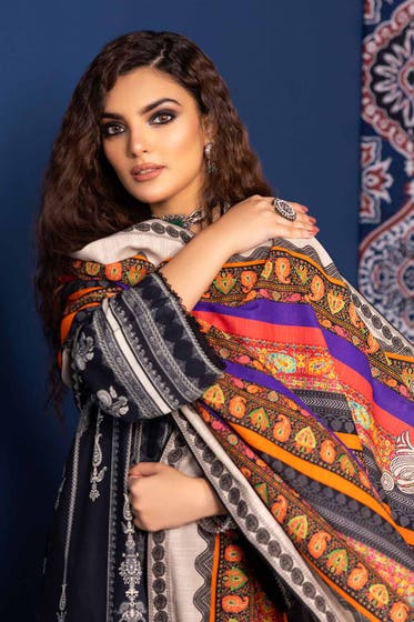 GUL AHMED 3PC Khaddar Printed Unstitched Suit K-32033