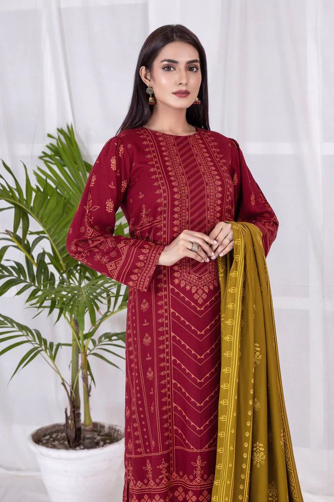 Lakhnay 3 Piece Unstitched Printed Cashmi Vool