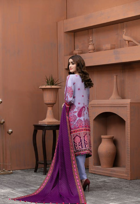 TAWAKKAL FABRICS 3 PIECE STITCHED ATTRACTIVE & ELEGANT LINEN SUIT D-6303