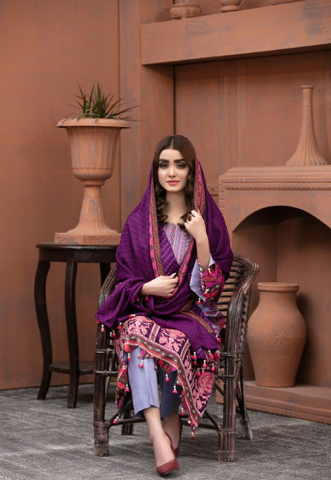 TAWAKKAL FABRICS 3 PIECE STITCHED ATTRACTIVE & ELEGANT LINEN SUIT D-6303