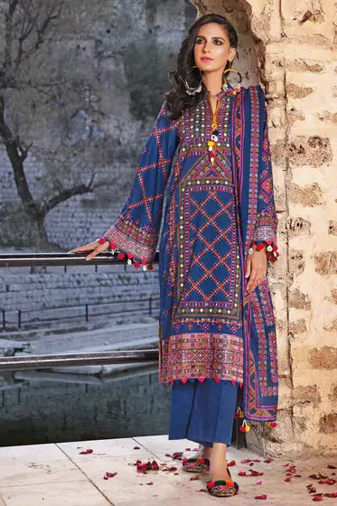 3PC GULL AHMED Printed and Embroidered Lawn Unstitched Suit CL-1309