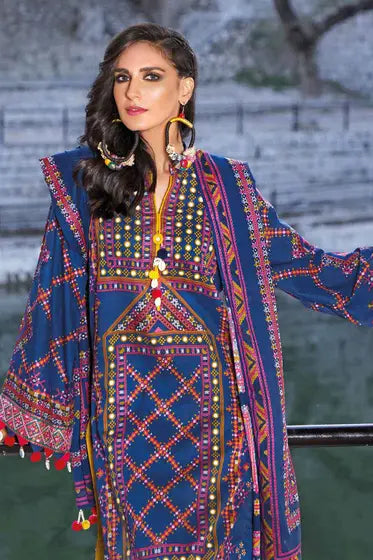 3PC GULL AHMED Printed and Embroidered Lawn Unstitched Suit CL-1309